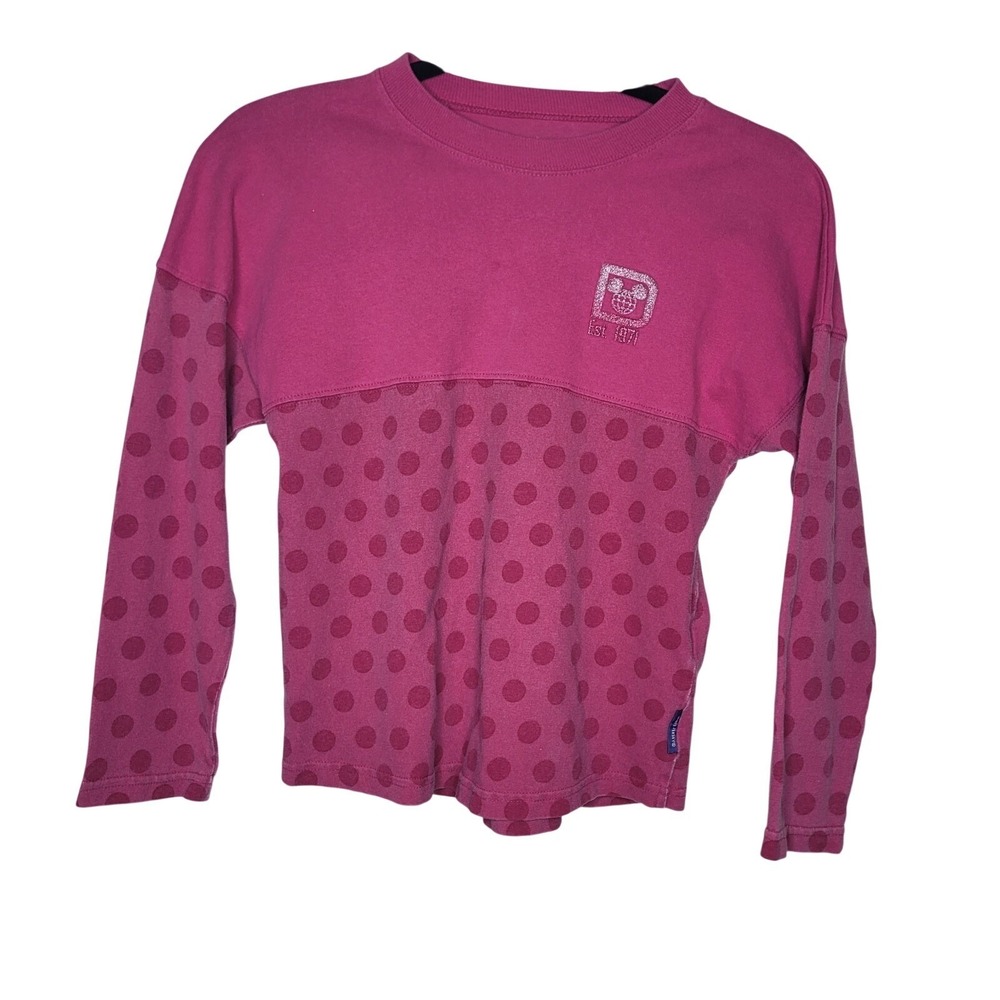 Disney Girls Walt Disney World Spirit Jersey Dark Pink Long‎ Sleeve Size 7/8